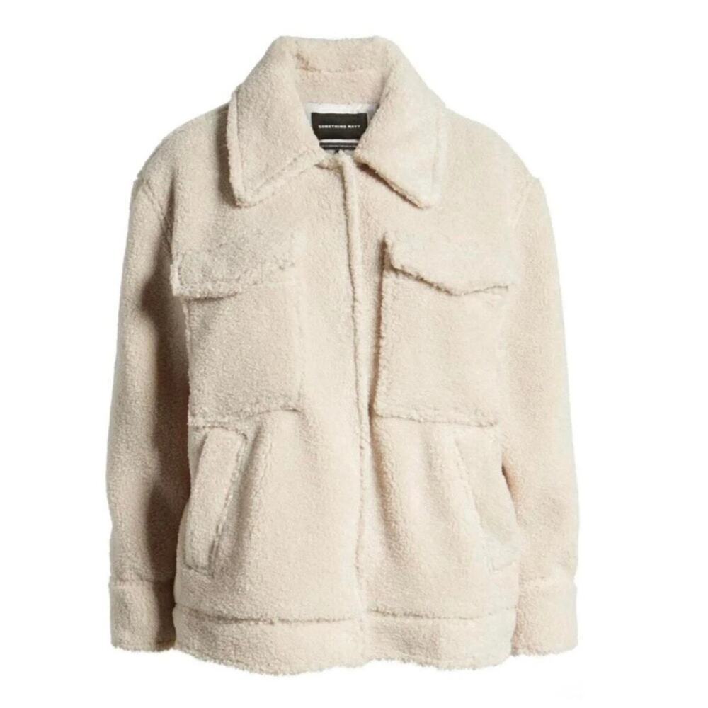 NEW Something Navy Faux Shearling Teddy Jacket Size XL - Picture 3 of 11